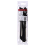 10 Pack 8" Black Cable Ties for Outdoor Use
