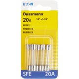 Fast Acting SFE 20 Amp Glass Fuses - 5 Pack