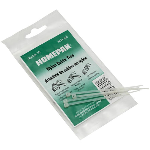 16 Pack 4" Natural Cable Ties