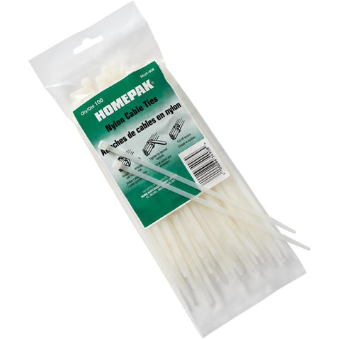 100 Pack 7-7/8" Natural Cable Ties
