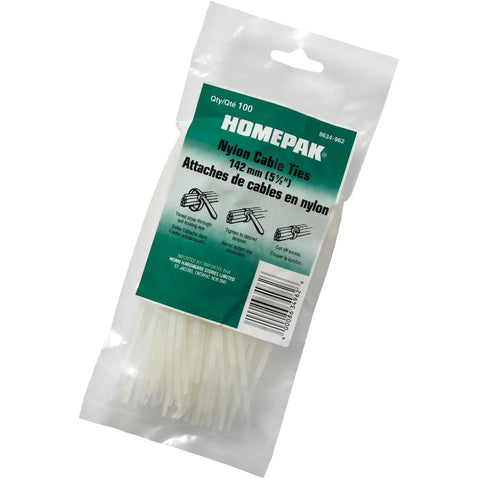 100 Pack 5-1/2" Natural Cable Ties