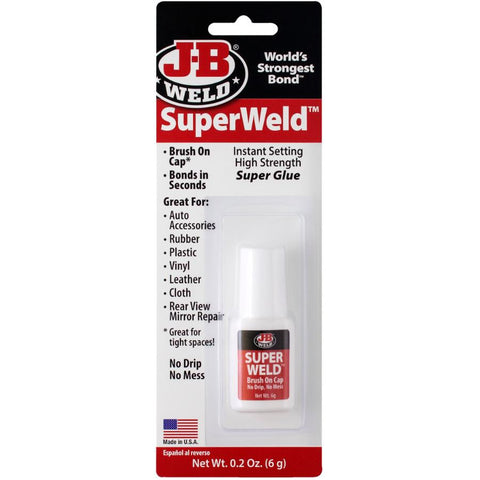 JB Weld 33106CAN SuperWeld 6g Superglue Brush On Cap - 6g, Clear