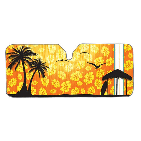 Hopkins SP120910S Go Gear Sunblock Standard Size Folding Shade with Tray Pack, Island Sunset Print