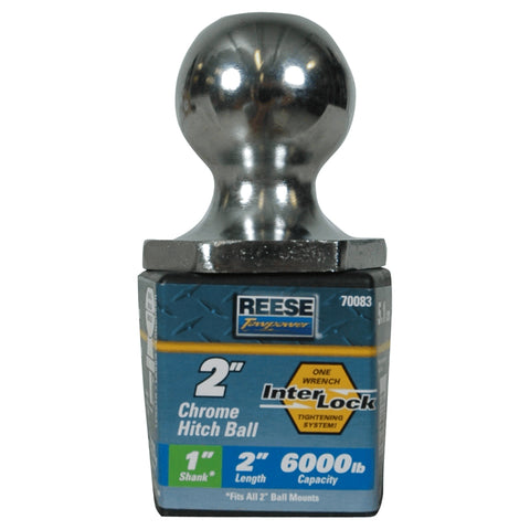 Reese Towpower 7008300 2" Chrome Steel Interlock Hitch Ball