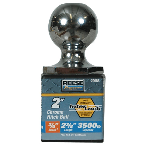 Reese Towpower 7008500 2" Chrome Steel Interlock Hitch Ball