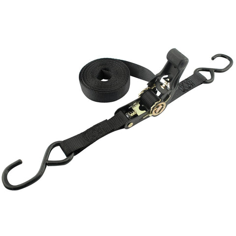 Erickson 01300 Black 1" x 15' Motorcycle/ATV Ratcheting Tie-Down Strap