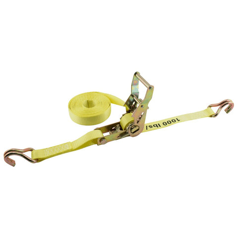 Erickson 01316 Yellow 1" x 15' Heavy Duty Ratcheting Tie-Down Strap