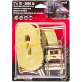 Erickson 01316 Yellow 1" x 15' Heavy Duty Ratcheting Tie-Down Strap