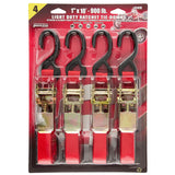 Erickson 01418 1-Inch x 10-Inch Ratcheting Tie-Down Strap, Red