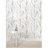 WallPops NU1412 Woods Peel and Stick Wallpaper, Grey