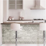 NuWallpaper NU1653 Grey and White Brick Peel & Stick Wallpaper