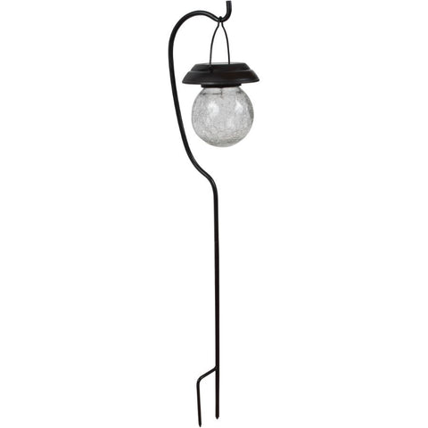 Solar Crackle Glass Hanging/Tabletop Jar Light