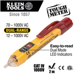 Klein Tools NCVT2PKIT Non-Contact Voltage Tester with Receptacle Tester, 12-48V AC or 48-1000V AC Dual Range for Broad Application