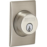 Schlage F60 V CEN 619 LAT Century Single Cylinder Handleset and Latitude Lever, Satin Nickel