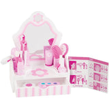 Melissa and Doug Wooden Beauty Salon Play Set with Vanity and Accessories (18 Pieces)