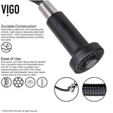 Vigo VG02001K1 Edison 1.8 GPM Pre-Rinse Swivel Kitchen Faucet with Escutcheon, Stainless Steel/Matte Black