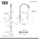 Vigo VG02001K1 Edison 1.8 GPM Pre-Rinse Swivel Kitchen Faucet with Escutcheon, Stainless Steel/Matte Black