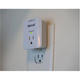 Woods 41008 Surge Protector One 3-Prong Power Outlet LED Indicator Light and Alarm, 1080J of Protection, White